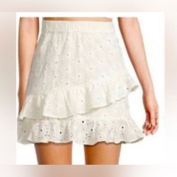 7 For All Mankind Lace Mini Skirt Womens Size: L White - Picture 1 of 6